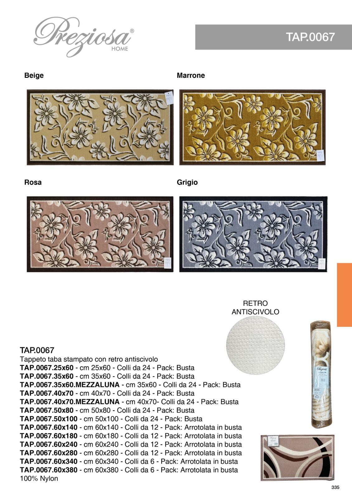 PREZIOSA TAPPETO TABA 50X100 TAP.0067