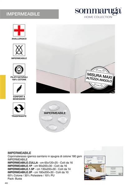SOMMARUGA COPRIMATERASSO IMPERMEAB 1P IMPERMEABILE.1P