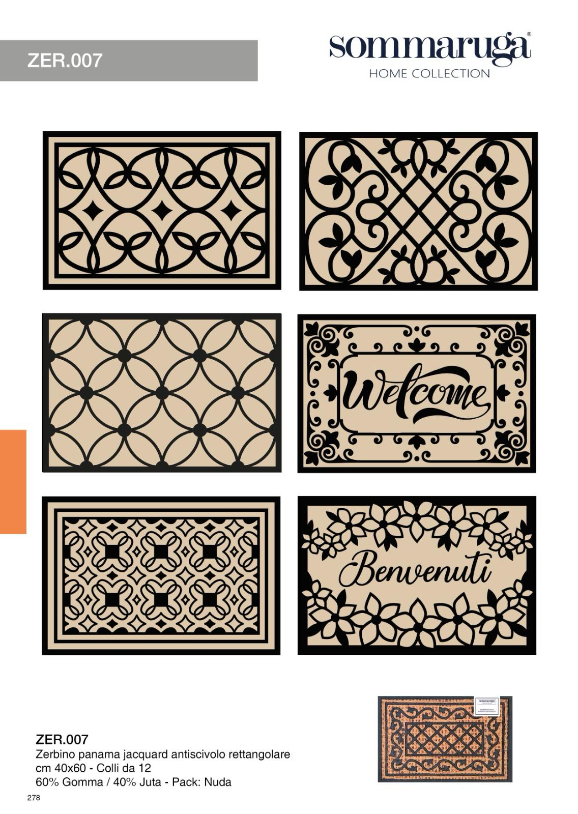 SOMMARUGA ZERBINO RETTANGOLARE ZER007 PANAMA JACART ANTISCIVOLO - Infinity Home Store