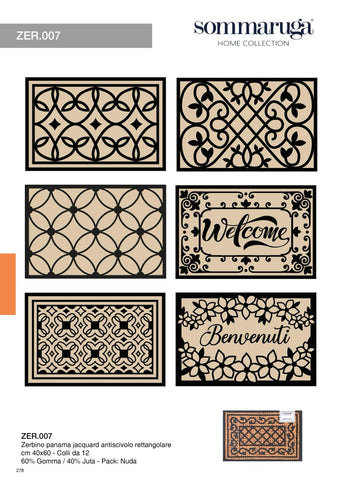 SOMMARUGA ZERBINO RETTANGOLARE ZER007 PANAMA JACART ANTISCIVOLO - Infinity Home Store
