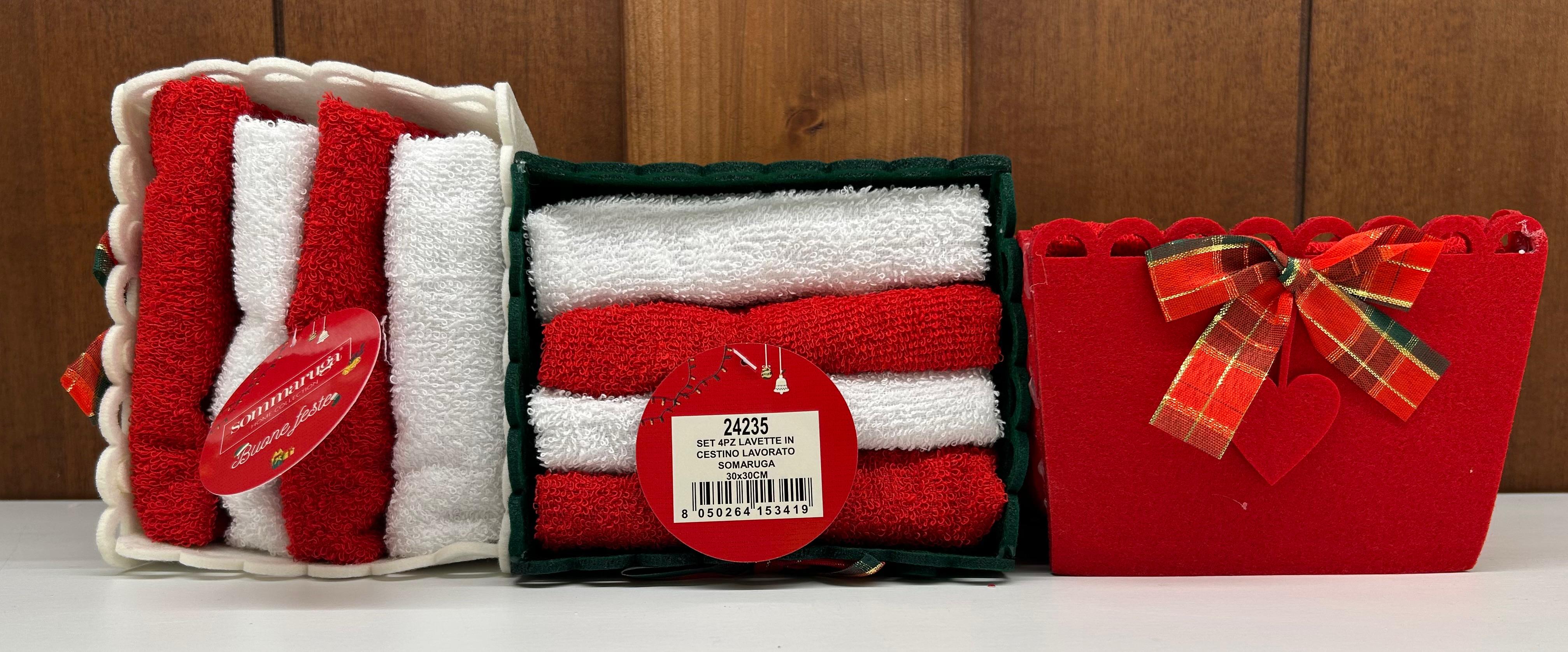 SOMMARUGA LAVETTA IN CESTINO 4PZ XMAS ART.24235