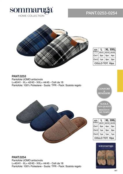 SOMMARUGA PANTOFOLE UOMO PANT.0254 