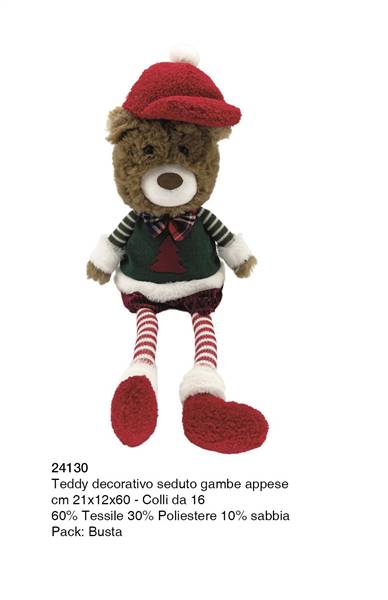 PREZIOSA TEDDY SEDUTO 24130 CON GAMBE APPESE 21X13X60