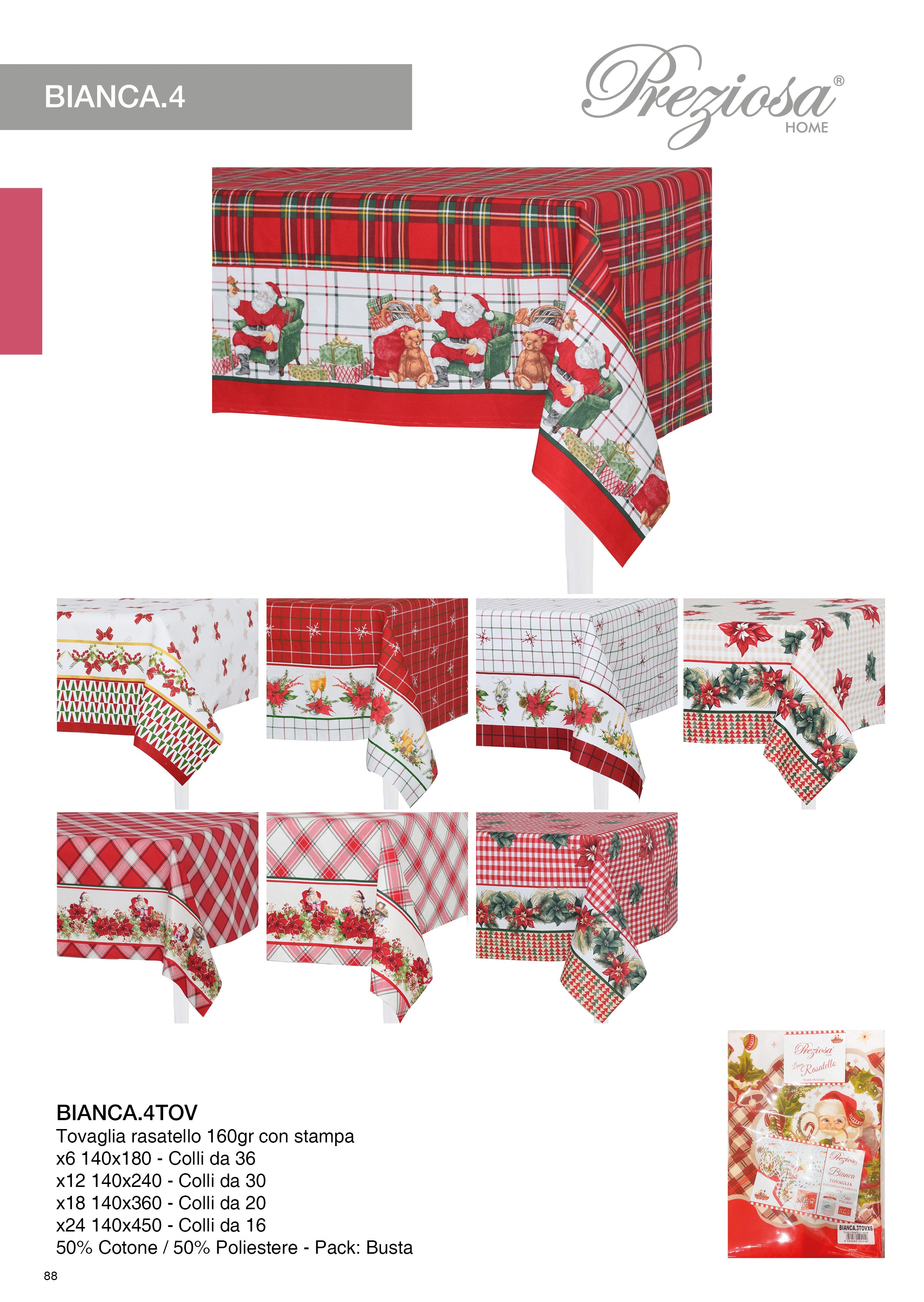 PREZIOSA TOVAGLIA BIANCA4 X6 XMAS BIANCA4.TOVX6 140X180