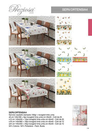 PREZIOSA SERVIZIO TAVOLA X24 ORTENSIA4 S.ORTENSIA4X24 CON 24 TOVAGLIOLI