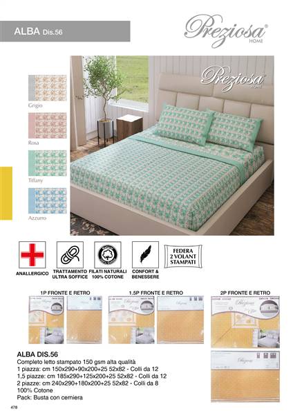 PREZIOSA COMPLETO LETTO 1,5P ALBA D56 