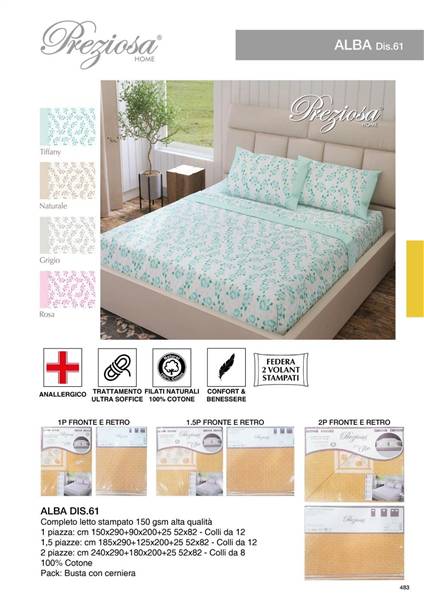 PREZIOSA COMPLETO LETTO ALBA 2P DIS.61 