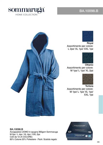 SOMMARUGA ACCAPPATOIO UOMO BA.10098.A IN SPUGNA