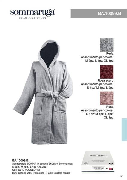SOMMARUGA ACCAPPATOIO DONNA BA.10099.A IN SPUGNA