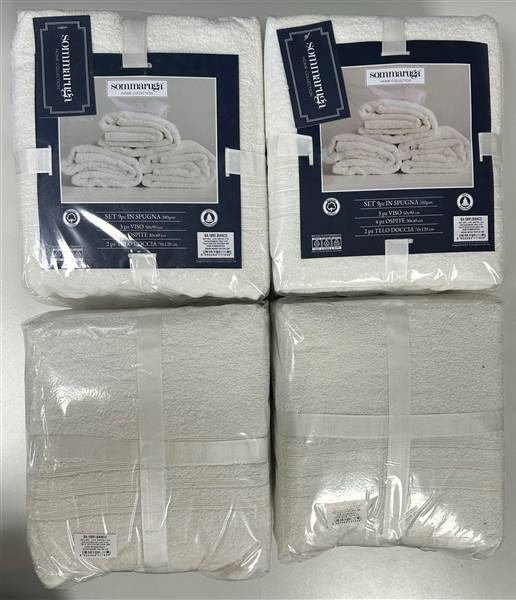 SOMMARUGA SET 9PZ DA BAGNO BA.10081.BIA 4 OSPITI + 3 ASCIUGAMANI + 2 TELO