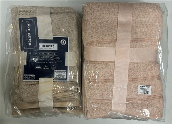 SOMMARUGA SET 5 PZ DA BAGNO COLORATO BA.10039.D4.COLORATO 2 OSPITI 2 ASCIUGAMANI 1 TELO SPUGNA