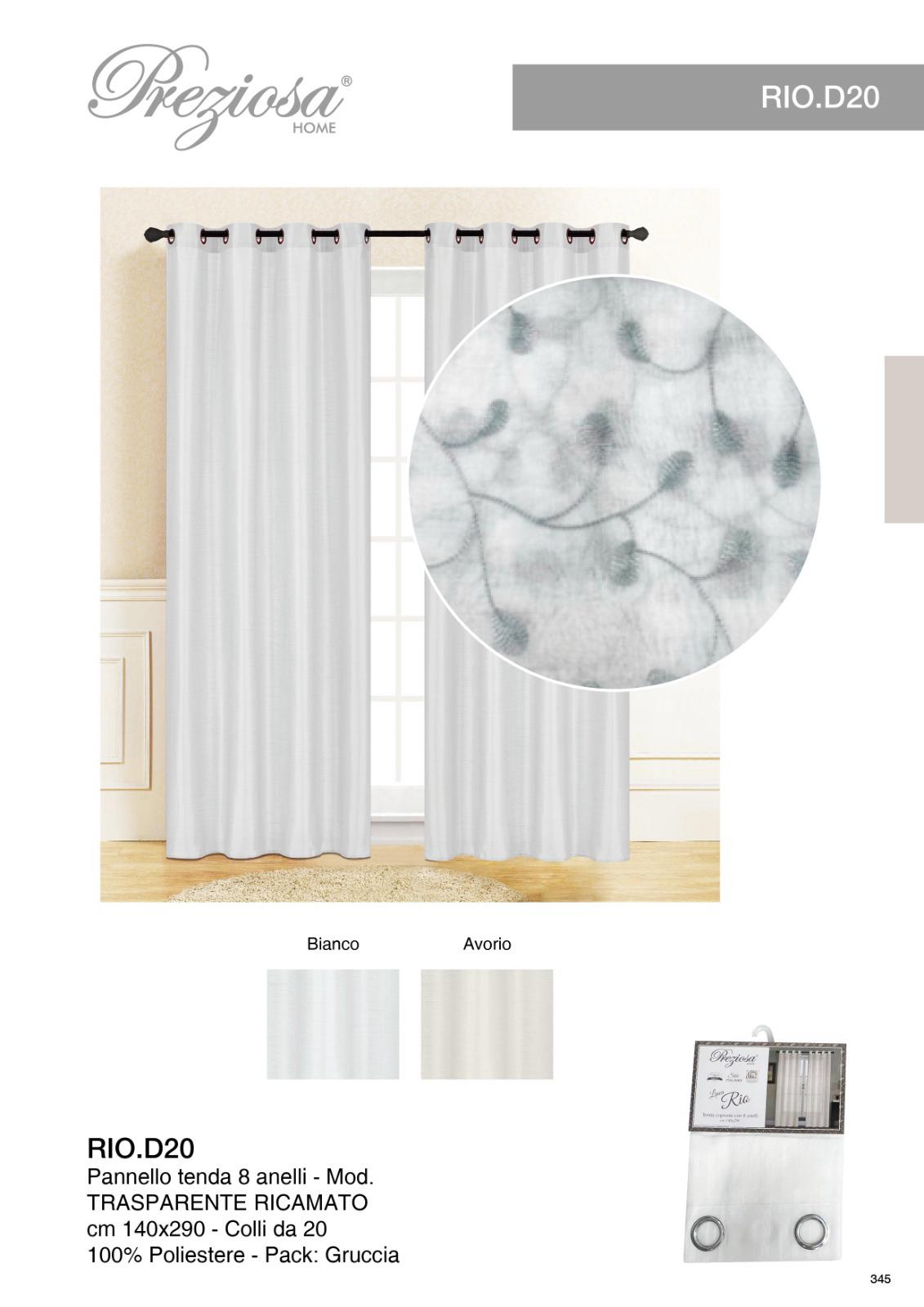 PREZIOSA PANNELLO TENDA 140X290 TRASP RI RIO.D20