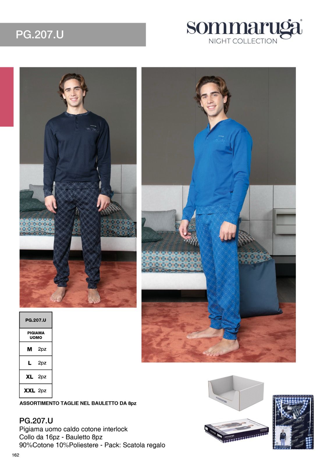 SOMMARUGA PIGIAMA UOMO CALDO COTONE INTERLOCK PG.207.U