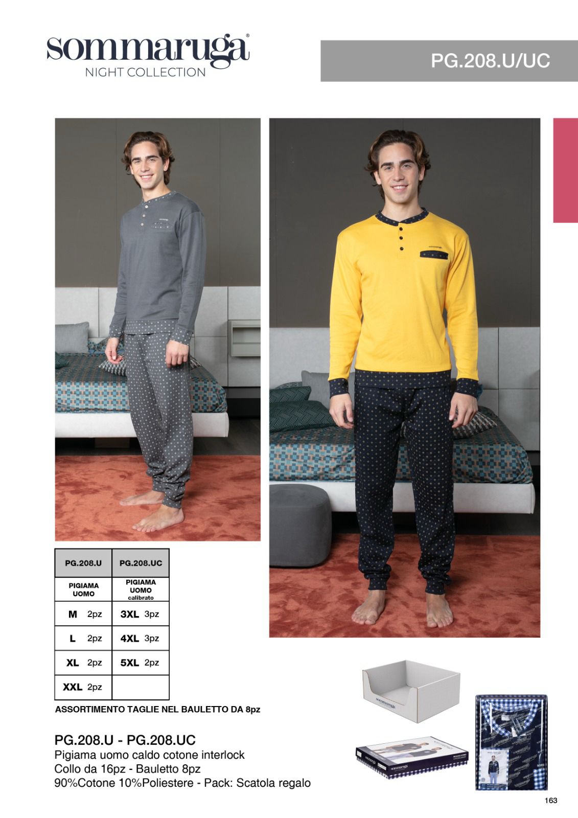 SOMMARUGA PIGIAMA UOMO CALDO COTONE INTERLOCK PC.208.U