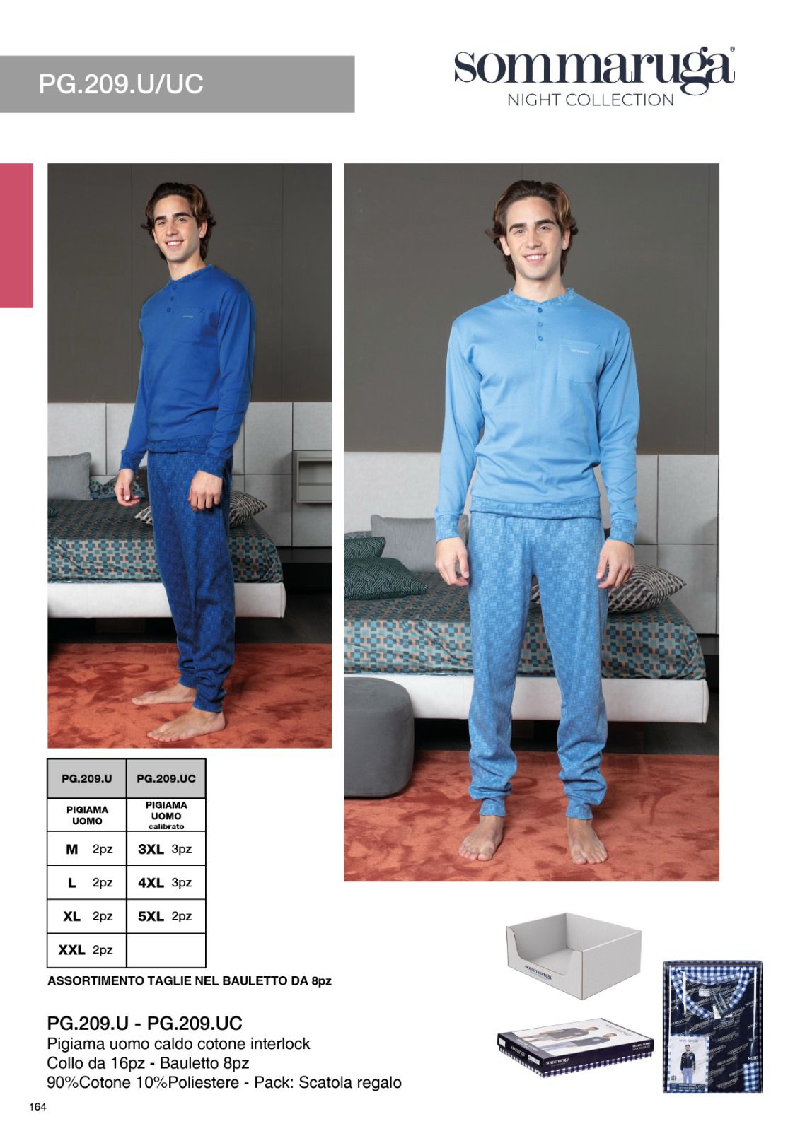 SOMMARUGA PIGIAMA UOMO CALDO COTONE INTERLOCK PG.209.U