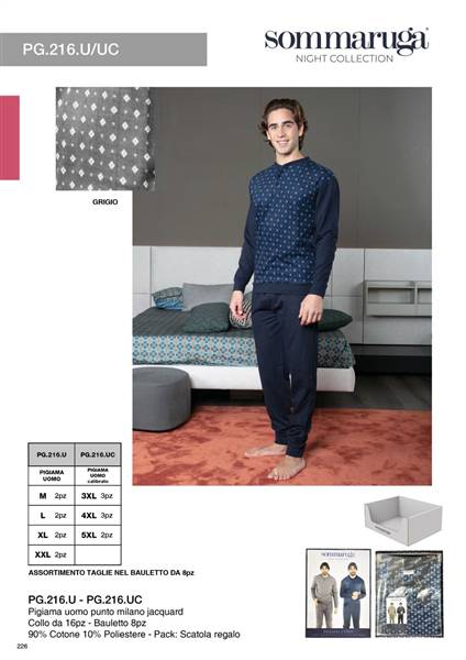 SOMMARUGA PIGIAMA UOMO PUNTO MILANO PG.216.U