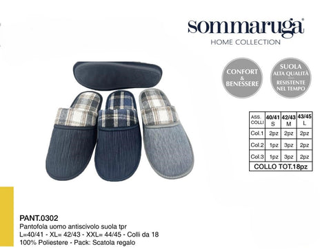 SOMMARUGA PANTOFOLA UOMO PANT.0302 LONDON