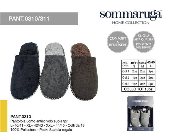 SOMMARUGA PANTOFOLA UOMO PANT.0310 