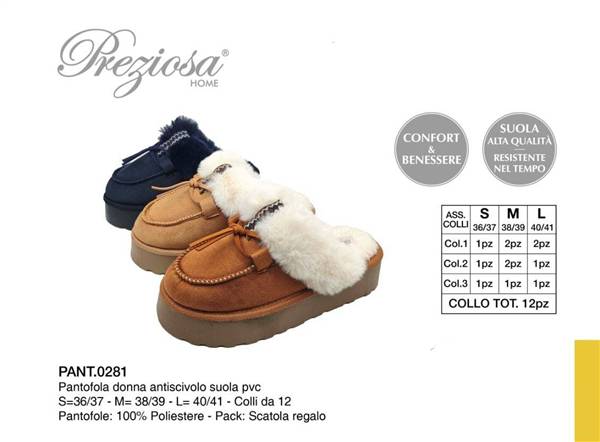 PREZIOSA PANTOFOLE DONNA PANT.0281 