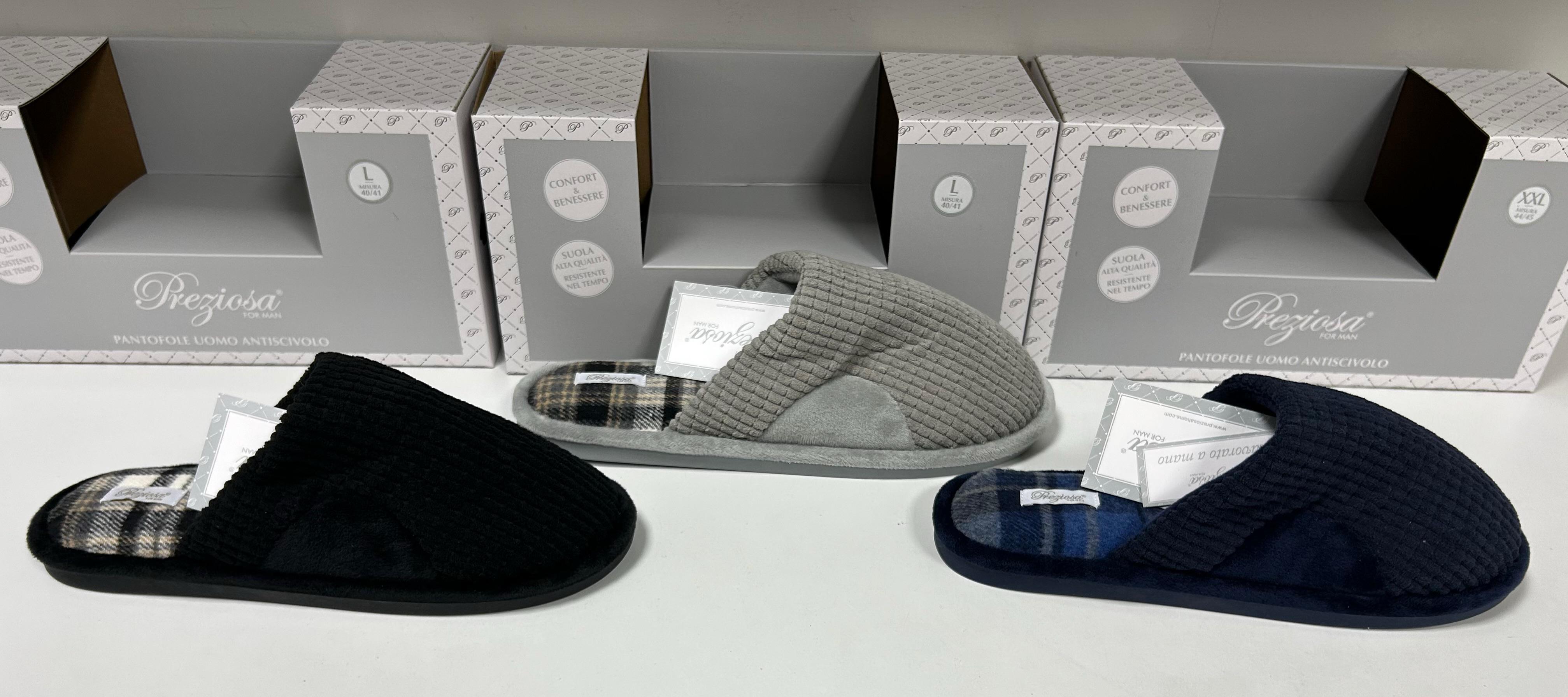 PREZIOSA PANTOFOLA UOMO PANT.0287 ANTISCIVOLO SUOLA TPR