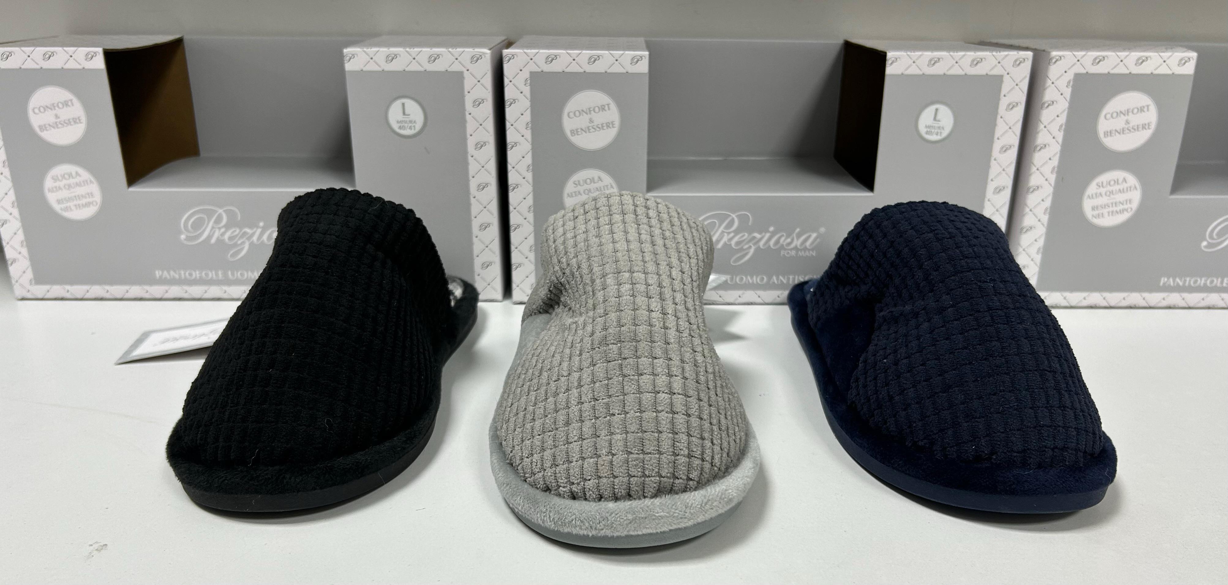 PREZIOSA PANTOFOLA UOMO PANT.0287 ANTISCIVOLO SUOLA TPR
