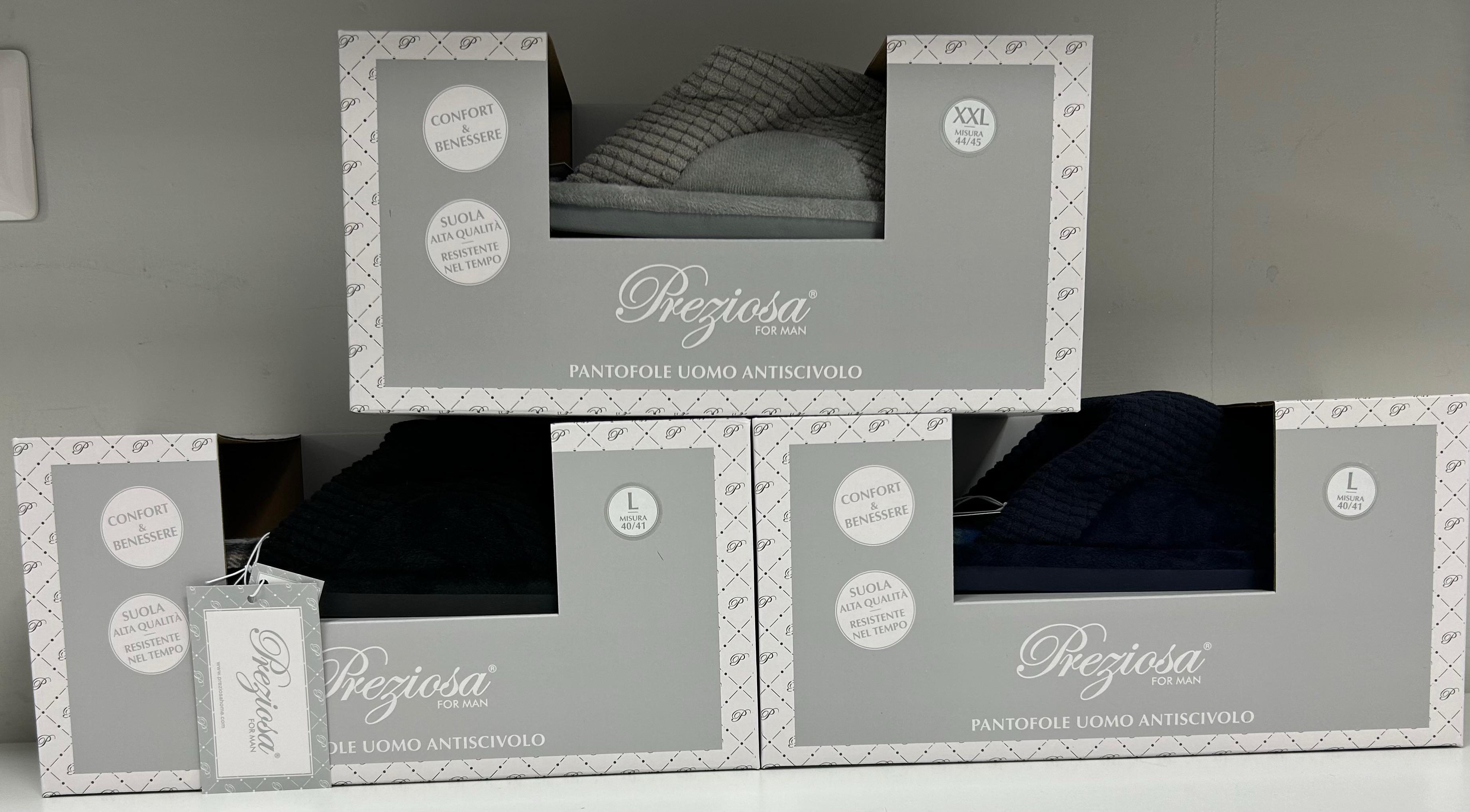 PREZIOSA PANTOFOLA UOMO PANT.0287 ANTISCIVOLO SUOLA TPR