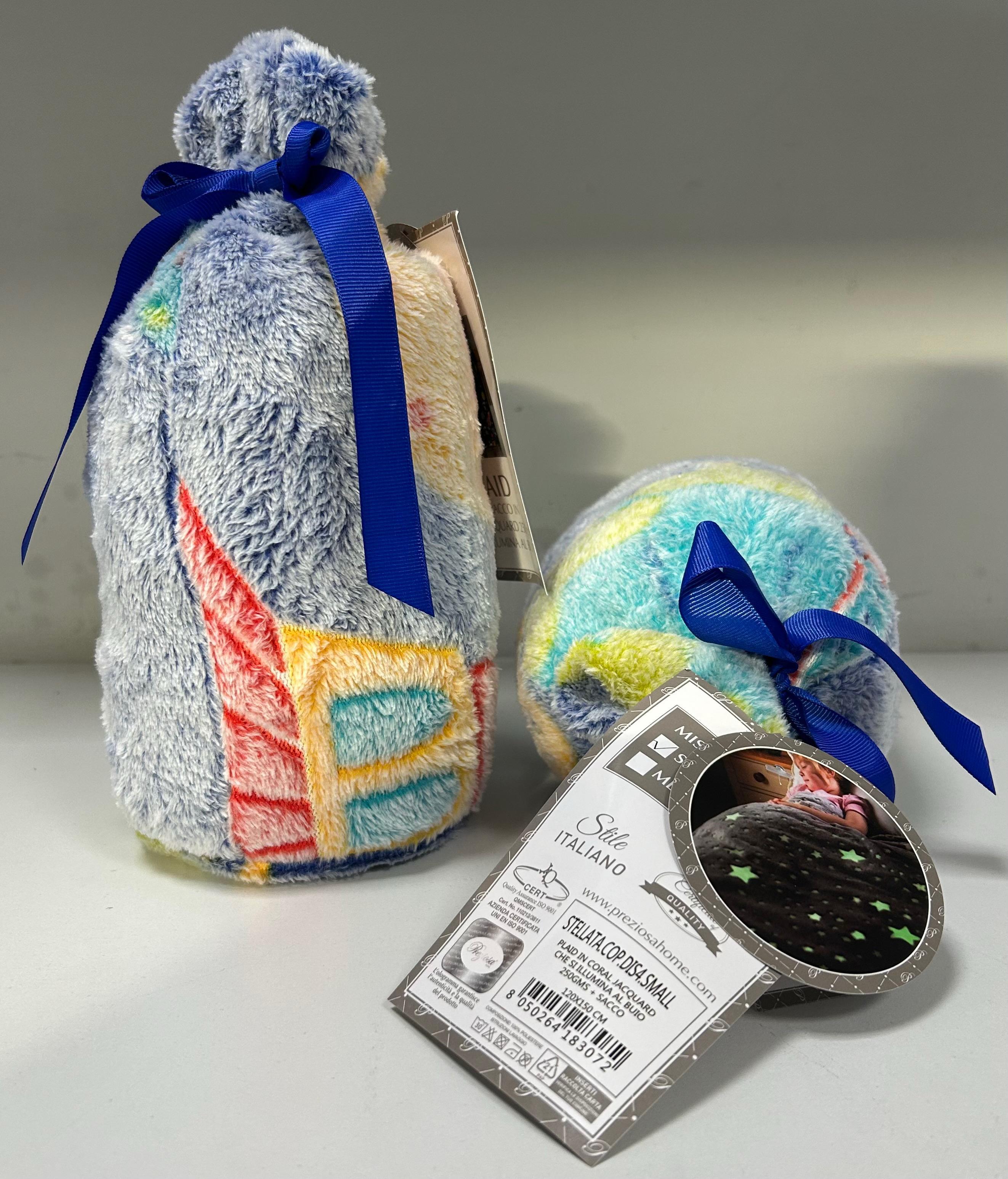 PREZIOSA PLAID IN CORAL STELLATA SMALL CHE SI ILLUMINA AL BUIO STELLATA.COP.DIS4.SMALL