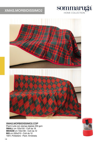 SOMMARUGA PLAID IN PILE BIG XMAS MORBIDI XMAS.MORBIDI.2.COP.BIG IN PILE