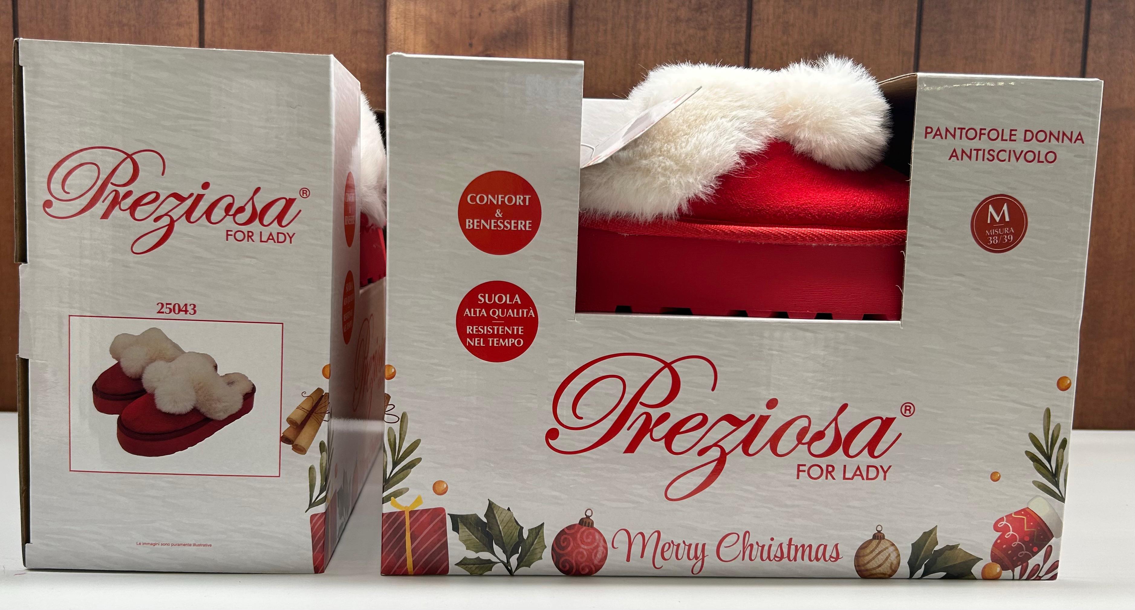 PREZIOSA PANTOFOLA DONNA XMAS PANT.25043