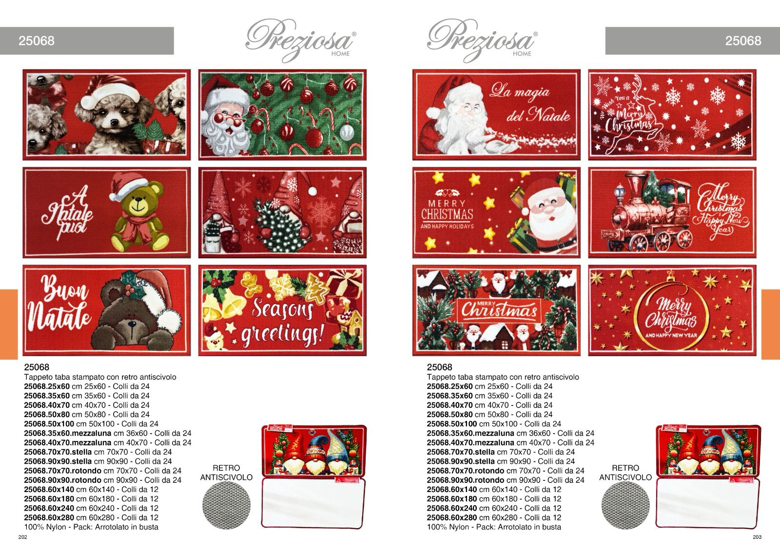 PREZIOSA TAPPETO TABA 70X70 ROTONDO XMAS ART.25068.70X70.ROTONDO