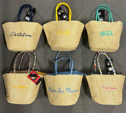 PREZIOSA BORSA MARE PAGLIA STAMPA DIG MR.0039