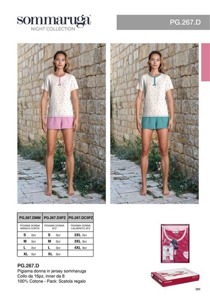 SOMMARUGA PIGIAMA DONNA CORTO PG.267.DMM IN JERSEY