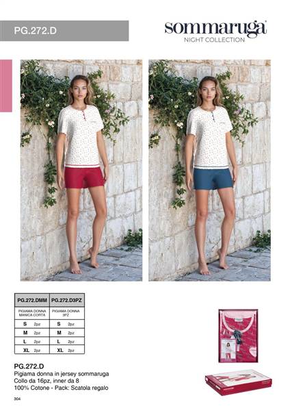 SOMMARUGA PIGIAMA DONNA CORTO PG.272.DMM IN JERSEY