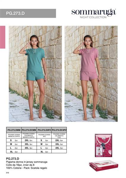 SOMMARUGA PIGIAMA DONNA CORTO PG.273.DMM 