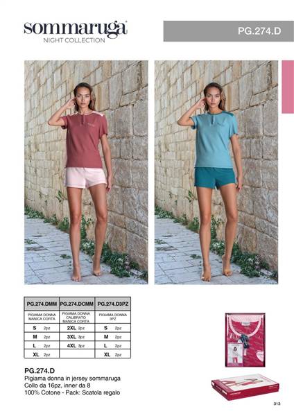 SOMMARUGA PIGIAMA DONNA CORTO PG.274.DMM IN JERSEY