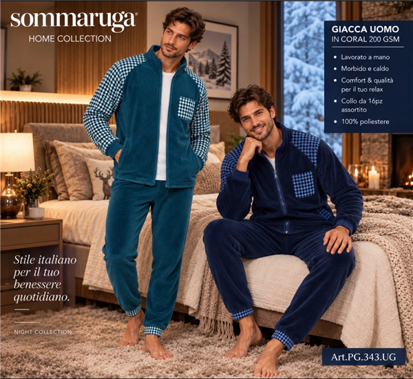 SOMMARUGA PIGIAMA UOMO CORAL PG.343.U 