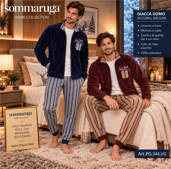 SOMMARUGA PIGIAMA UOMO CORAL PG.344.U 