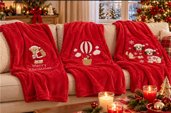 PREZIOSA COPERTA CORAL BORSA XMAS 26001 140C170 CM. + 36X30X8 CM.
