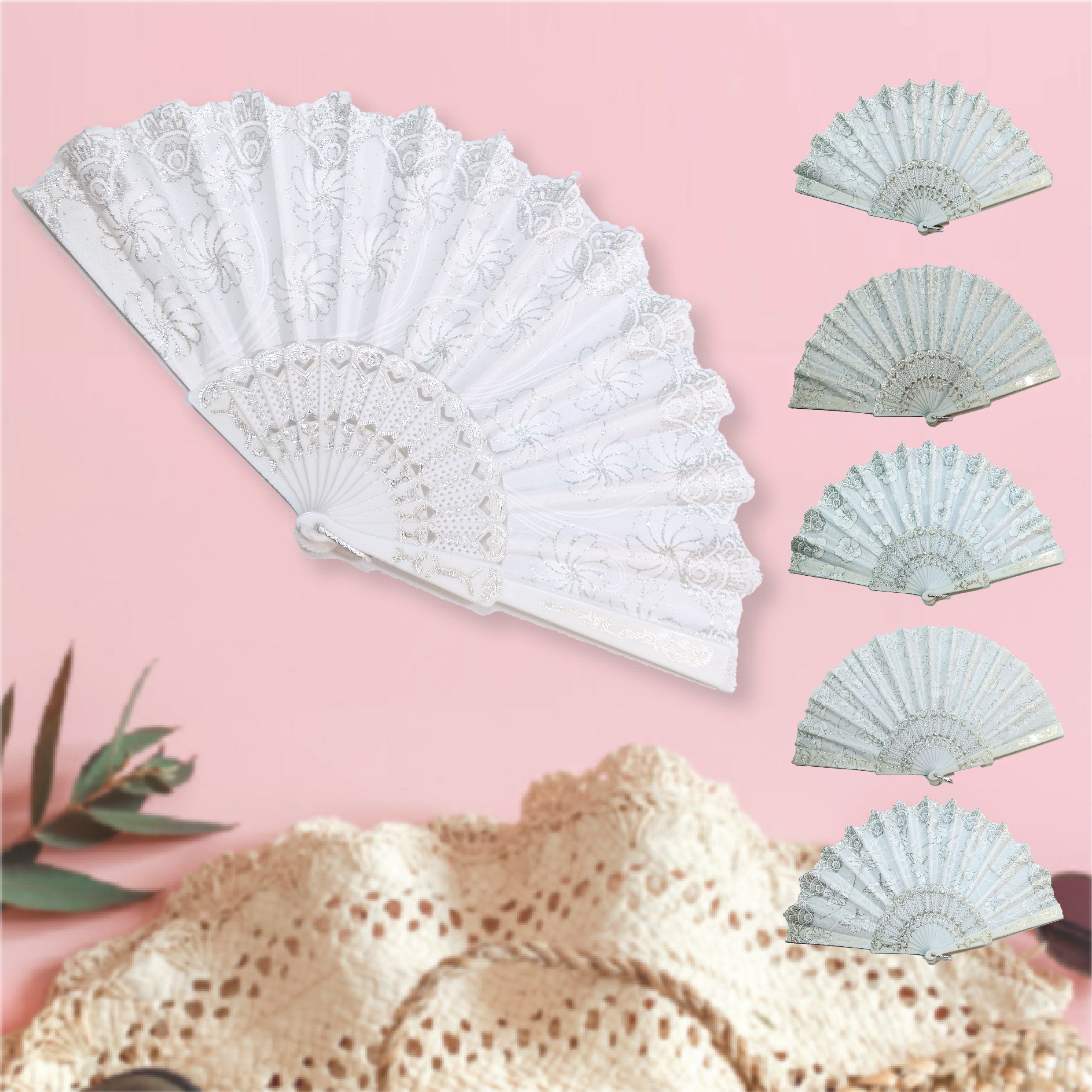 ABM VENTAGLIO FANTASIA FLOREALE 23X4 ASS HX953810 BIANCO