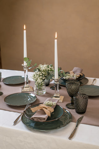 Partenope Set 2 Candele Stelo 30cm Bianc