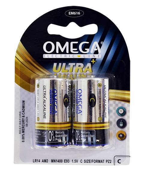 OMEGA BATTERIA MEZZA TORCIA -C- 1,5V 2PZ 