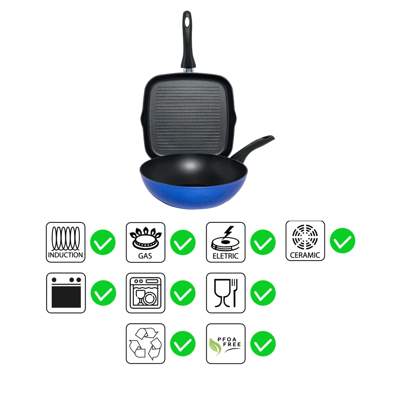 AETERNUM SALTAPASTA CM.24+ GRILL 28CM HAWAIAN DREAM INDUZIONE