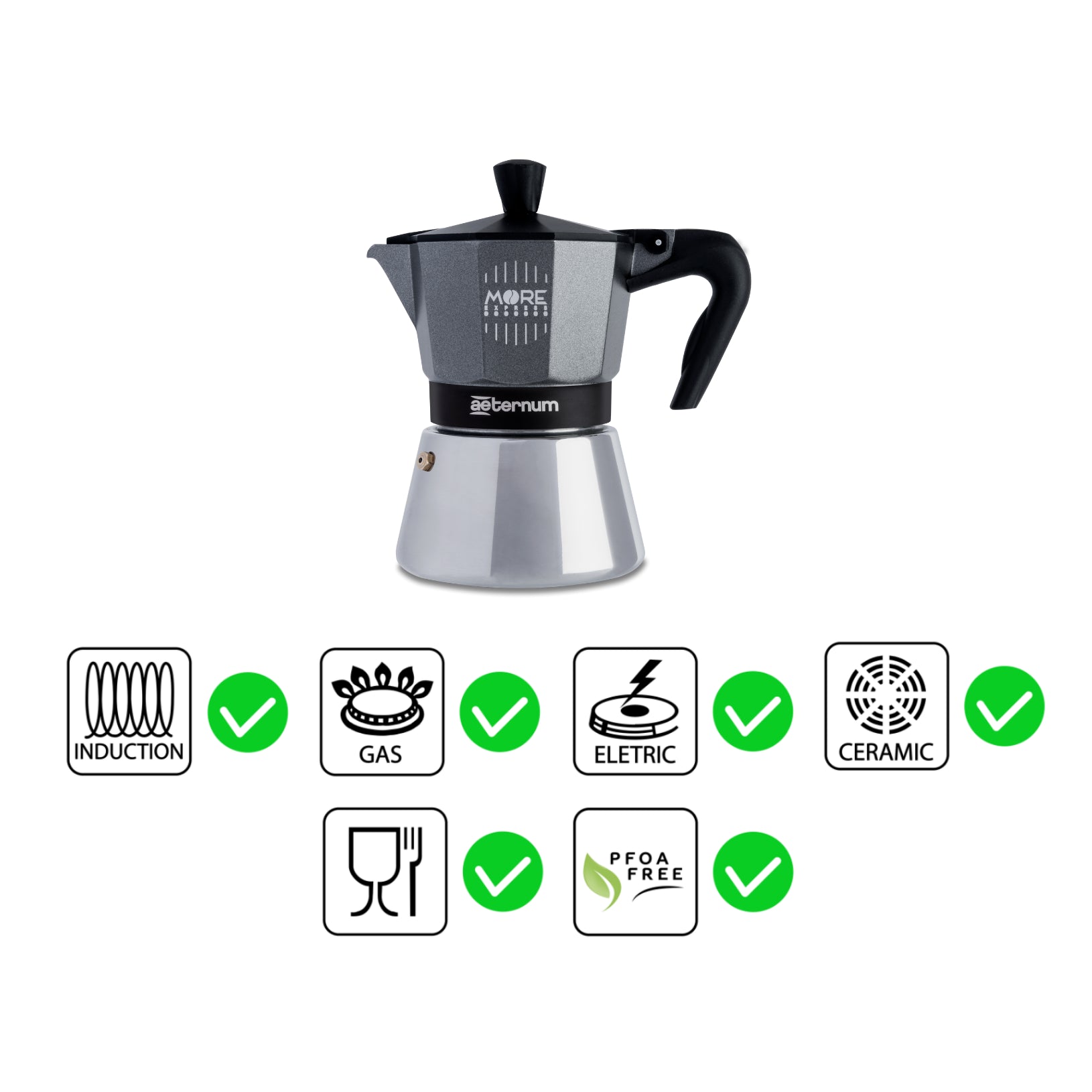 AETERNUM CAFFETTIERA MORE ESPRESSO 3TZ INDUZIONE