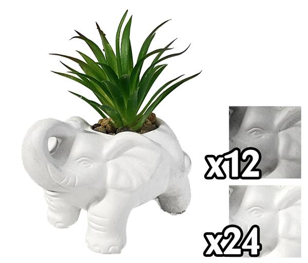 VEA VASO ELEFANTINO PIANTA GRASSA 2ASS. GHA 59435 9,5X6X10CM.