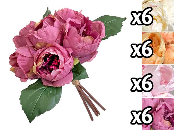 VEA BOUQUET 6 PEONIE 29CM 4ASS ELI59875 