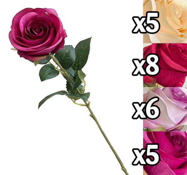 VEA STELO ROSA 65CM 4ASS LUS60062 