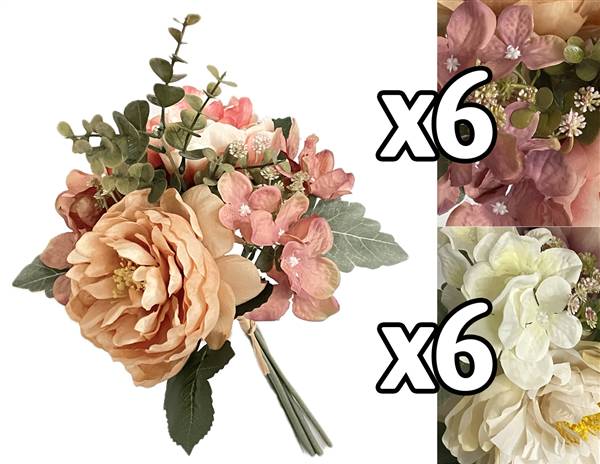 VEA BOUQUET PEONIE ORTENSIE 37CM  61563 