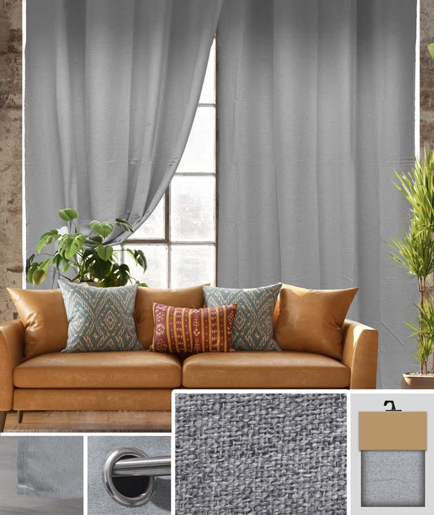 VEA TENDA CATERINE GREY 135X280 62061 1 PANNELLO