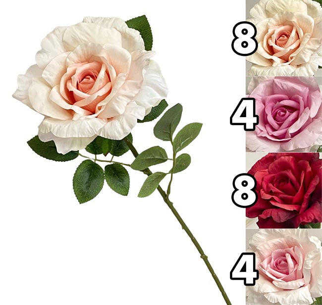 VEA STELO ROSA APERTA 77CM 4ASS FLO62070