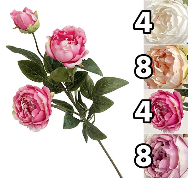 VEA STELO ROSA 3 FIORI 75CM 4AS GYI62124 